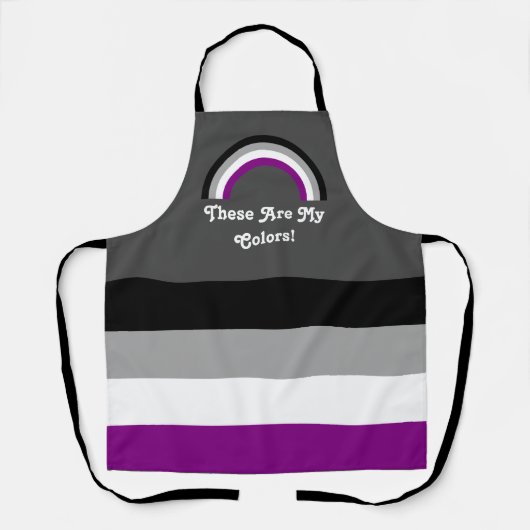 Ace pride vlag en regenboog met aangepaste tekst schort (Voorkant)