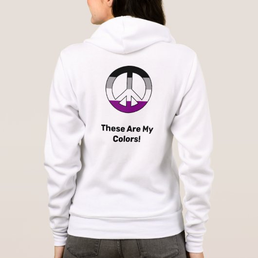 Ace pride vlag en vredesteken met een aangepaste t hoodie (Achterkant)