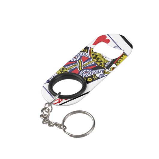 Ace & Queen of Hearts 21st Birthday Mini Flessenopener (Achterkant Gekanteld)