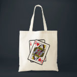 Ace & Queen of Hearts 21st Birthday Tote Bag<br><div class="desc">Perfect ontwerp voor een 21e verjaardag idee ook voor een pontoton liefhebbende poker- en casino-gokfan Deze leuke Mijlpaal-verjaardagsdesign zijn perfect voor een vriendin- of dochter of zelfs voor jezelf.</div>