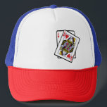 Ace & Queen of Hearts 21st Birthday Trucker Pet<br><div class="desc">Perfect ontwerp voor een 21e verjaardag idee ook voor een pontoton liefhebbende poker- en casino-gokfan Deze leuke Mijlpaal-verjaardagsdesign zijn perfect voor een vriendin- of dochter of zelfs voor jezelf.</div>
