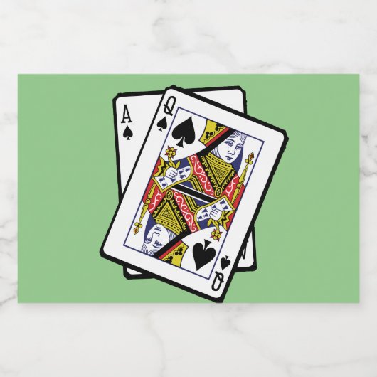 Ace & Queen of Spades 21e verjaardag, geboren in 2 Sparkling Wijnetiket (Enkel label)