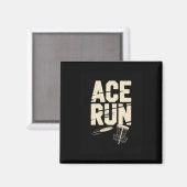 Ace Run Disc Golf Frisbee Sket Kettingen Retro Magneet (Voorkant / Achterkant)