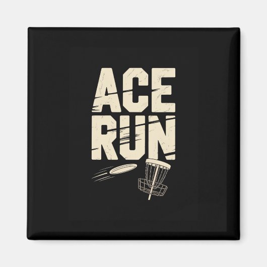 Ace Run Disc Golf Frisbee Sket Kettingen Retro Magneet (Voorkant)