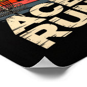 Ace Run Retro Disc Golf Sket Ace Run Zonsondergang Poster (Hoek)