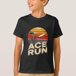 Ace Run Retro Disc Golf Sket Ace Run Zonsondergang T-shirt