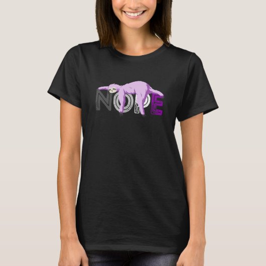 Ace Sloth Sleep Nope Asexual Flag LGBQA Asexuality T-shirt (Voorkant)