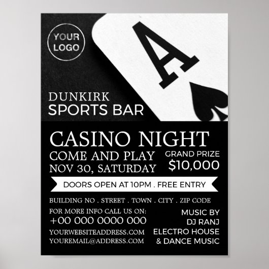 Ace Spades, Casino Night, gaming Industry Poster (Voorkant)