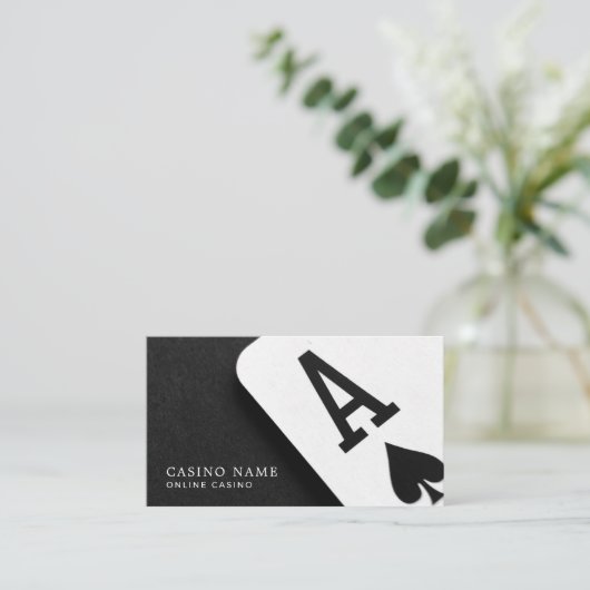 Ace-spades, online casino, gamesector visitekaartje (Staand voorkant)