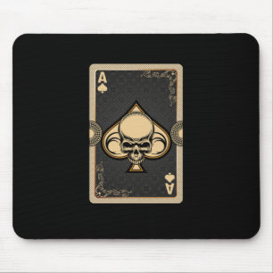 Ace Spades Skull Cards Poker Casino Player Gamblin Muismat