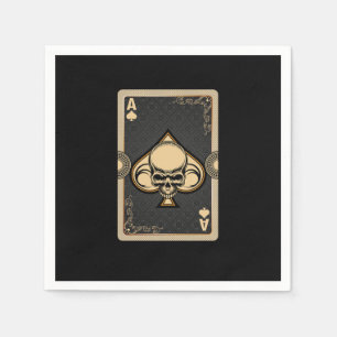 Ace Spades Skull Cards Poker Casino Player Gamblin Servet
