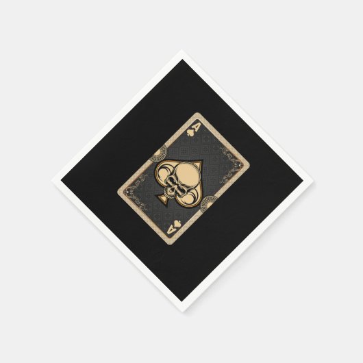 Ace Spades Skull Cards Poker Casino Player Gamblin Servet (Hoek)