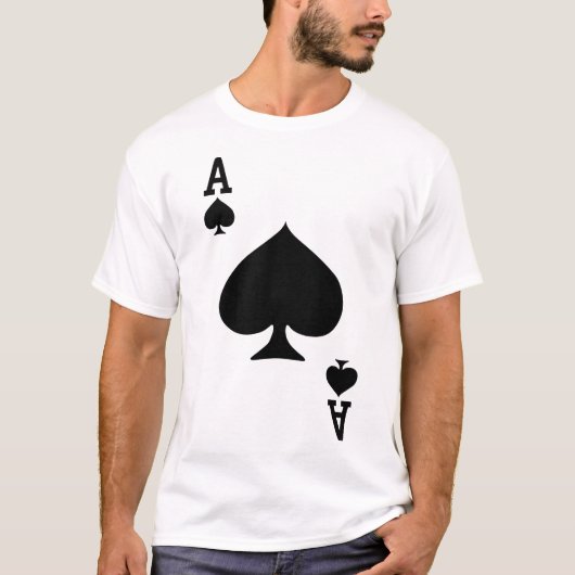 Ace Spades-speelkaart Halloween Costume baseb T-shirt (Voorkant)