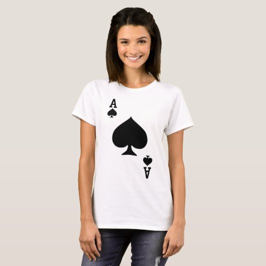 Ace Spades-speelkaart Halloween Costume Game T-shirt (Voorkant volledig)