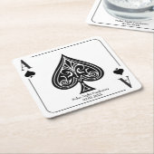 Ace Spades-speelkaart, poker, Casino Night Kartonnen Onderzetters (Schuin)