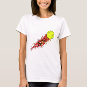 ace tennis ball over brandvuur t-shirt