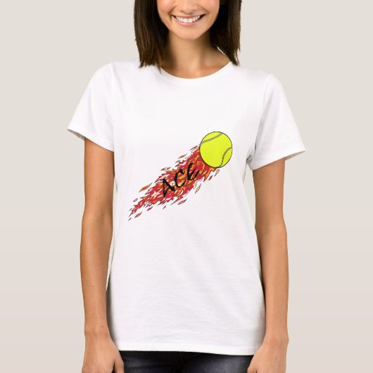 ace tennis ball over brandvuur t-shirt (Voorkant)