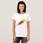 ace tennis ball over brandvuur t-shirt (Voorkant volledig)