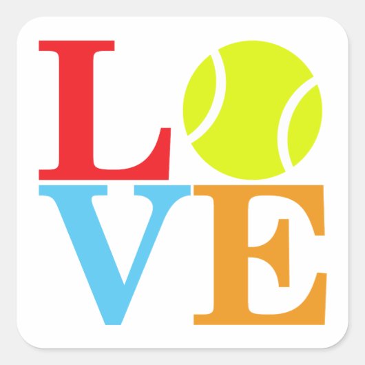 Ace Tennis LOVE Vierkante Sticker (Voorkant)