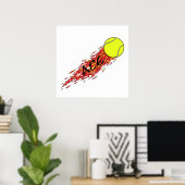 ace tennisbal in brand vlammen poster (Thuiskantoor)