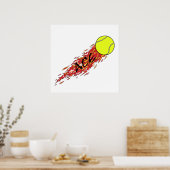 ace tennisbal in brand vlammen poster (Keuken)