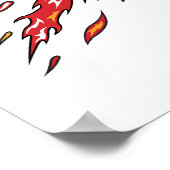 ace tennisbal in brand vlammen poster (Hoek)