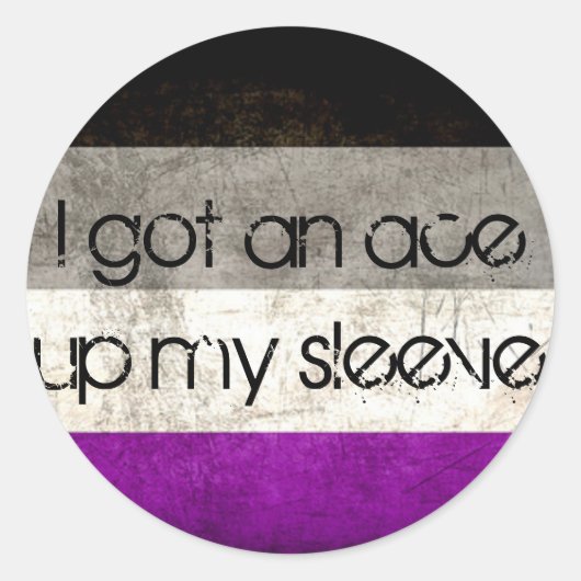 "Ace Up My Sleeve" Asexual Pride Stickers (Voorkant)