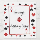 Ace van diamanten- Vegas stijl verjaardag Wijn Etiket (Enkel label)