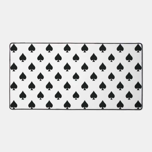 Ace van Schoppen Patroon Zwart-wit Bureaumat (Voorkant)
