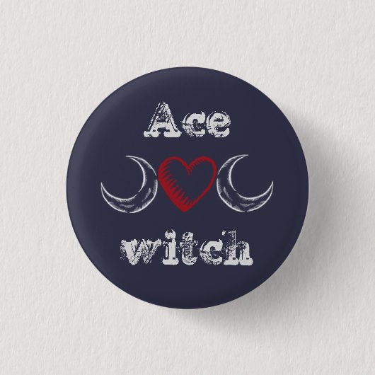 Ace witch (aseksueel) badge / ronde button 3,2 cm (Voorkant)