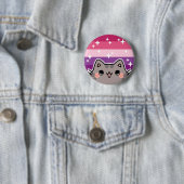 Aceflux LGBT Pride Flag Cat Button (In situ)