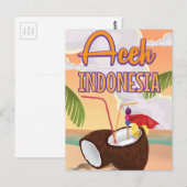 Aceh Indonesië vintage reisposter Briefkaart (Voorkant / Achterkant)