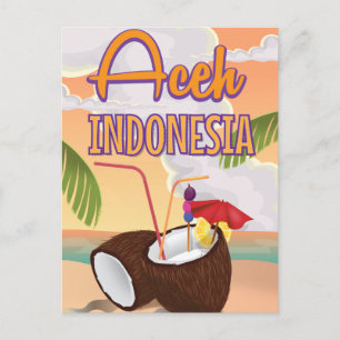 Aceh Indonesië vintage reisposter Briefkaart