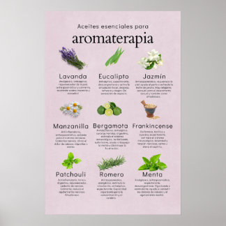 Aceites esenciales aromaterapia en español poster