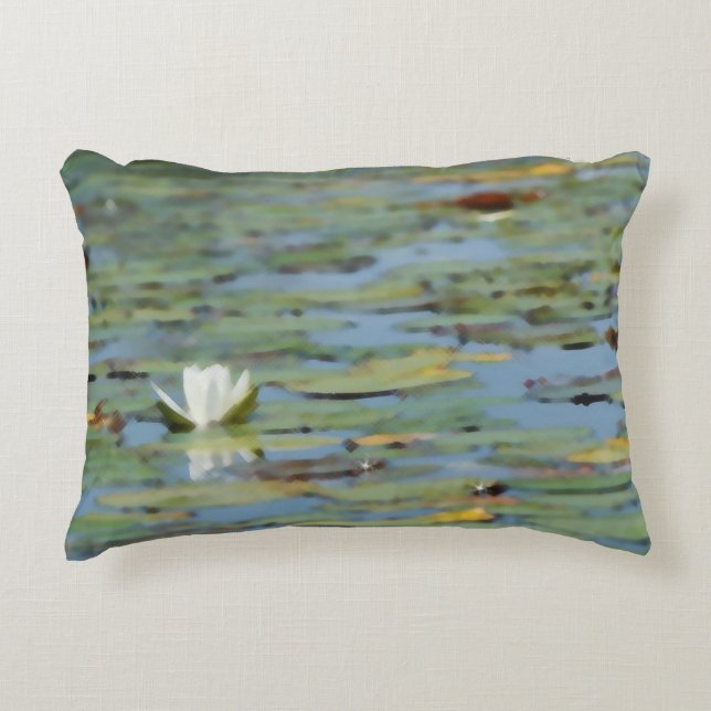 Acent Pillow Waterverf waterlilmeer Accent Kussen (Voorkant)