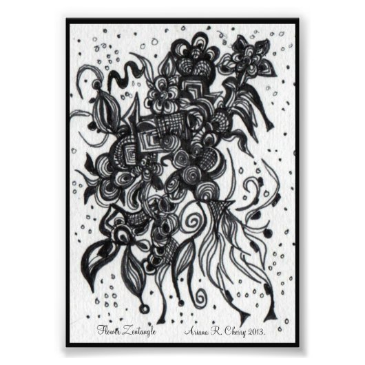 ACEO 4x5 Print Original Artwork. Bloem Foto Afdruk (Voorkant)