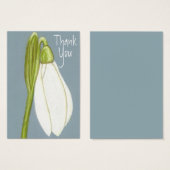 Aceo Art Kaart ~ Snowdrop Hartelijk dank (Voorkant /achterkant)
