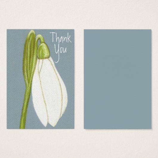 Aceo Art Kaart ~ Snowdrop Hartelijk dank (Voorkant /achterkant)
