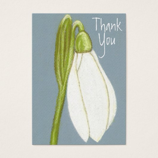 Aceo Art Kaart ~ Snowdrop Hartelijk dank (Voorkant)