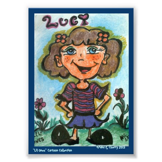 ACEO "LUCY"-Cartoon door artiest Ariana R. Cherry Foto Afdruk (Voorkant)