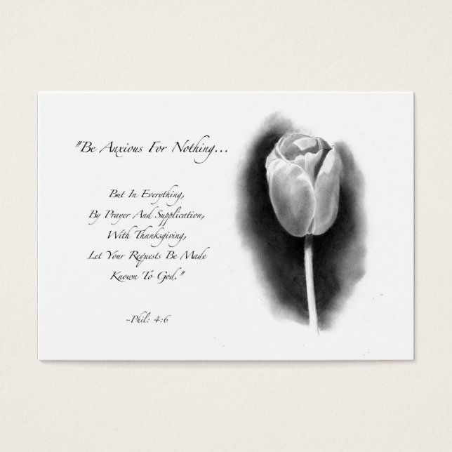 ACEO MAAT: TULP: BIJBELVERS: POTLOODKUNST VISITEKAARTJE (Voorkant)