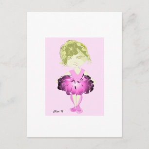 ACEO Print Cute Ballerina in Pink Tutu Briefkaart