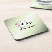 Aces Above the Rest Green Bier Onderzetter (Linkerzijde)