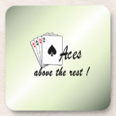 Aces Above the Rest Green Bier Onderzetter (Voorkant)