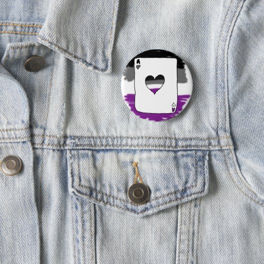 "Aces" Asexual Pride Button (In situ)