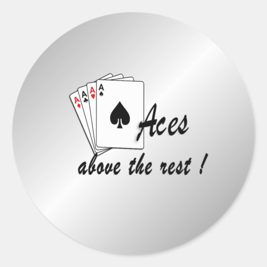 Aces boven de Rest Silver Ronde Sticker (Voorkant)