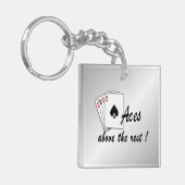 Aces boven de Rest Silver Sleutelhanger (Voorkant Links)