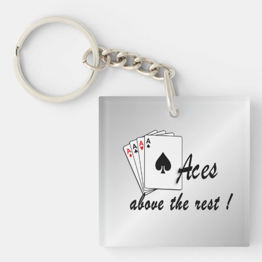 Aces boven de Rest Silver Sleutelhanger (Voorkant)
