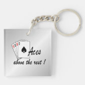 Aces boven de Rest Silver Sleutelhanger (Achterkant)