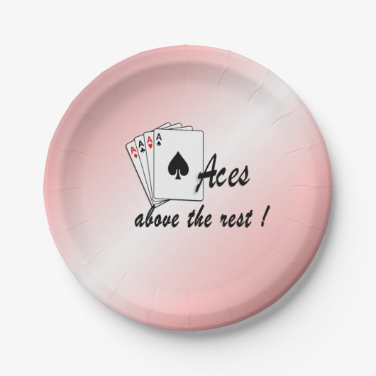 Aces boven het Rest Red Papieren Bordje (Voorkant)